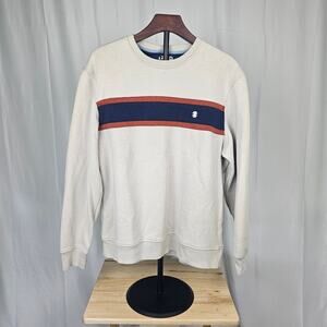 IZOD Advantage Stretch Sweater L Crewneck Striped Colorblock Performance